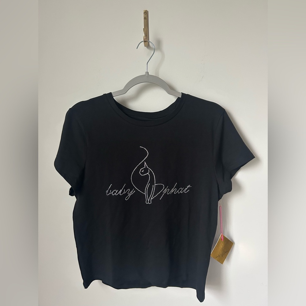Viral Baby Phat Black Rhinestone Crop Top